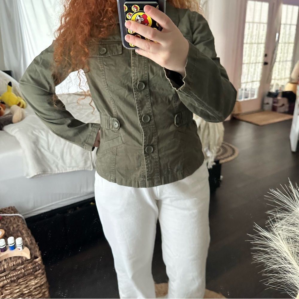 Olive Green Ann Taylor Loft Green Shacket
